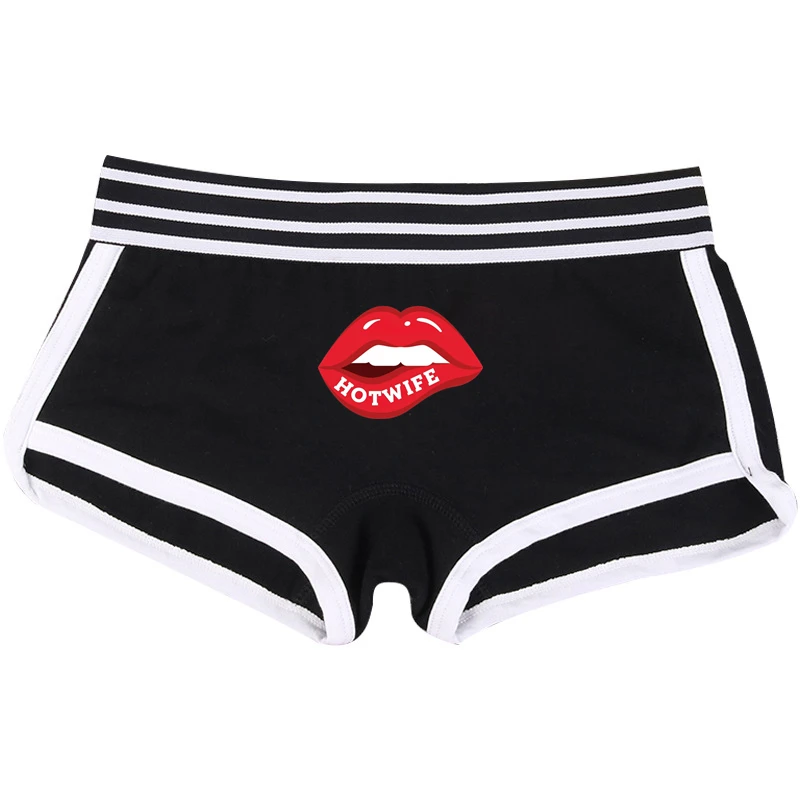 HOT WIFE Lips Cotton Boy Shorts WIFE Gift Underwear for Women New Women Boxer Shorts Girl Panties Breathable Women's Intimates