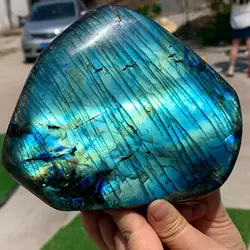 Natural Labrador Raw Stone Rainbow Gloss Polishing Stone Energy Chakra Specimen Healing