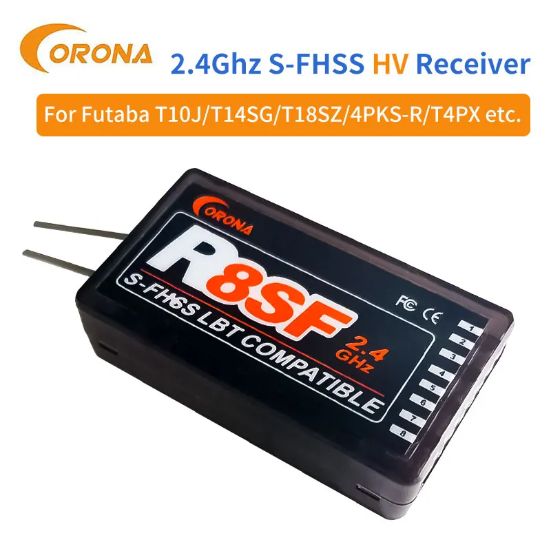 Corona R8SF 8CH 2.4GHz S‑FHSS FHSS RC Receiver SBUS Output 3.6‑8.5V 8g For Futaba RC Fixed‑wing Aircraft Model RX