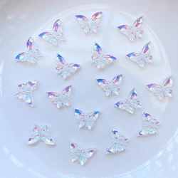 100Pcs Nail Art Accessories Resin 7*9mm Cute Mini Shiny Butterfly Figurine Crafts Flatback Cabochon Ornament Jewelry Making