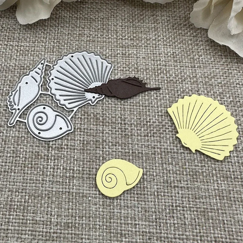 

Металлические вырубные штампы в форме ракушки для скрапбукинга, декоративного рукоделия, трафареты для вырезания, формы для творчества
