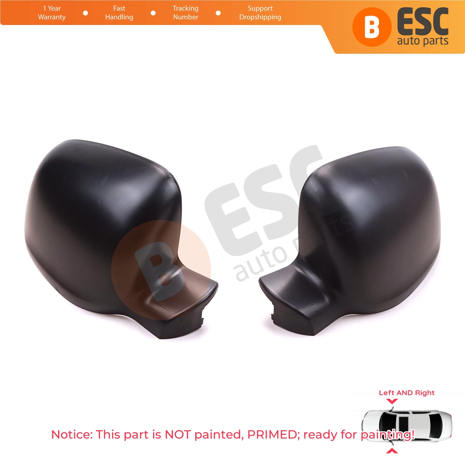 ESP1107 Car Side Mirror Shell Cap Cover Left Right 963736915R for Renault Kangoo Mercedes Citan W415 W420 Nissan Townstar NV250