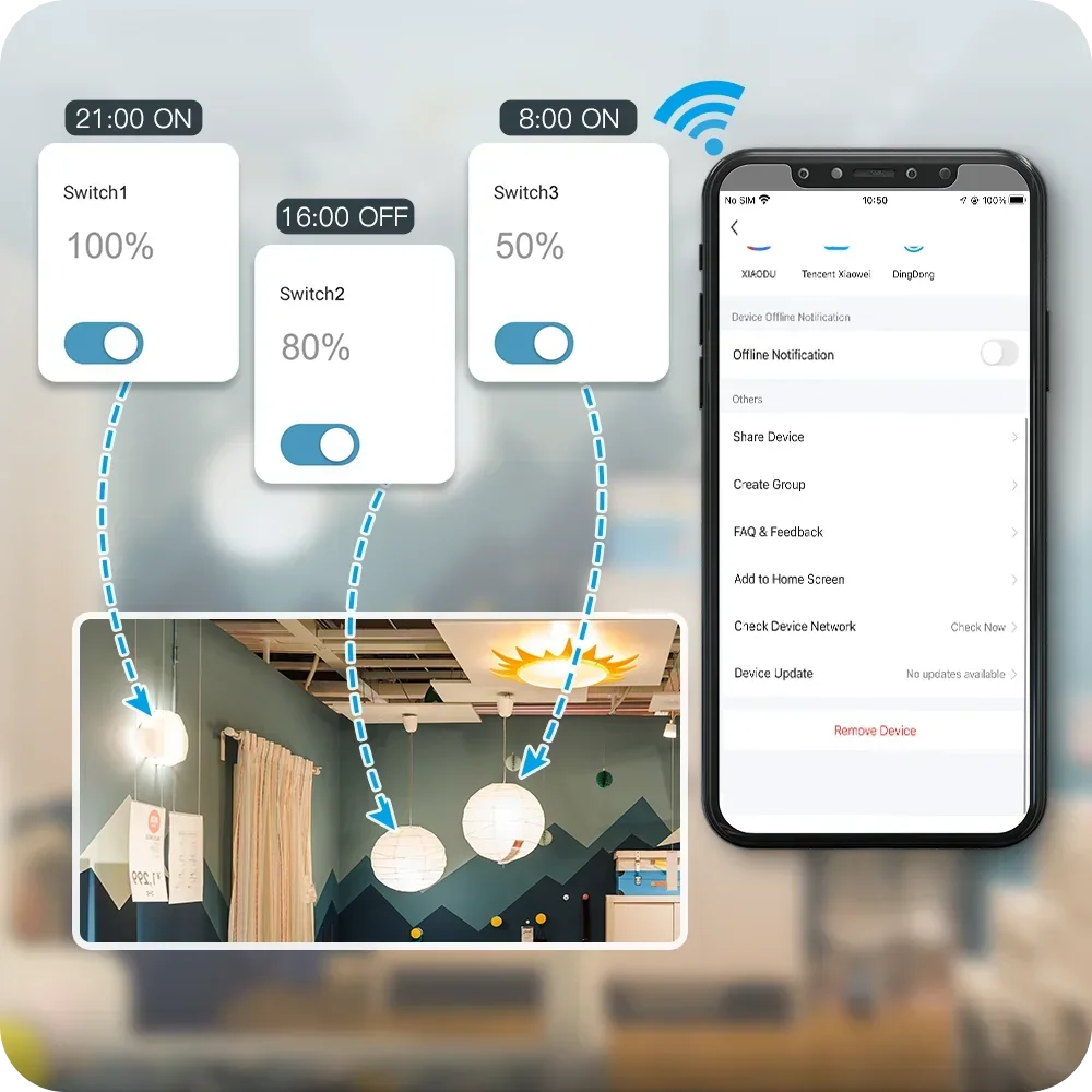 Moes ZigBee/Wifi Licht Dimmer Schalter Smart Multi-Gang Helligkeits einstellung Controller Tuya App Alexa Google Home Sprach steuerung