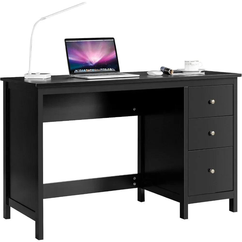 Desk with Drawers, Modern Home Office Computer Desk with Storage Drawers & Spacious Desktop