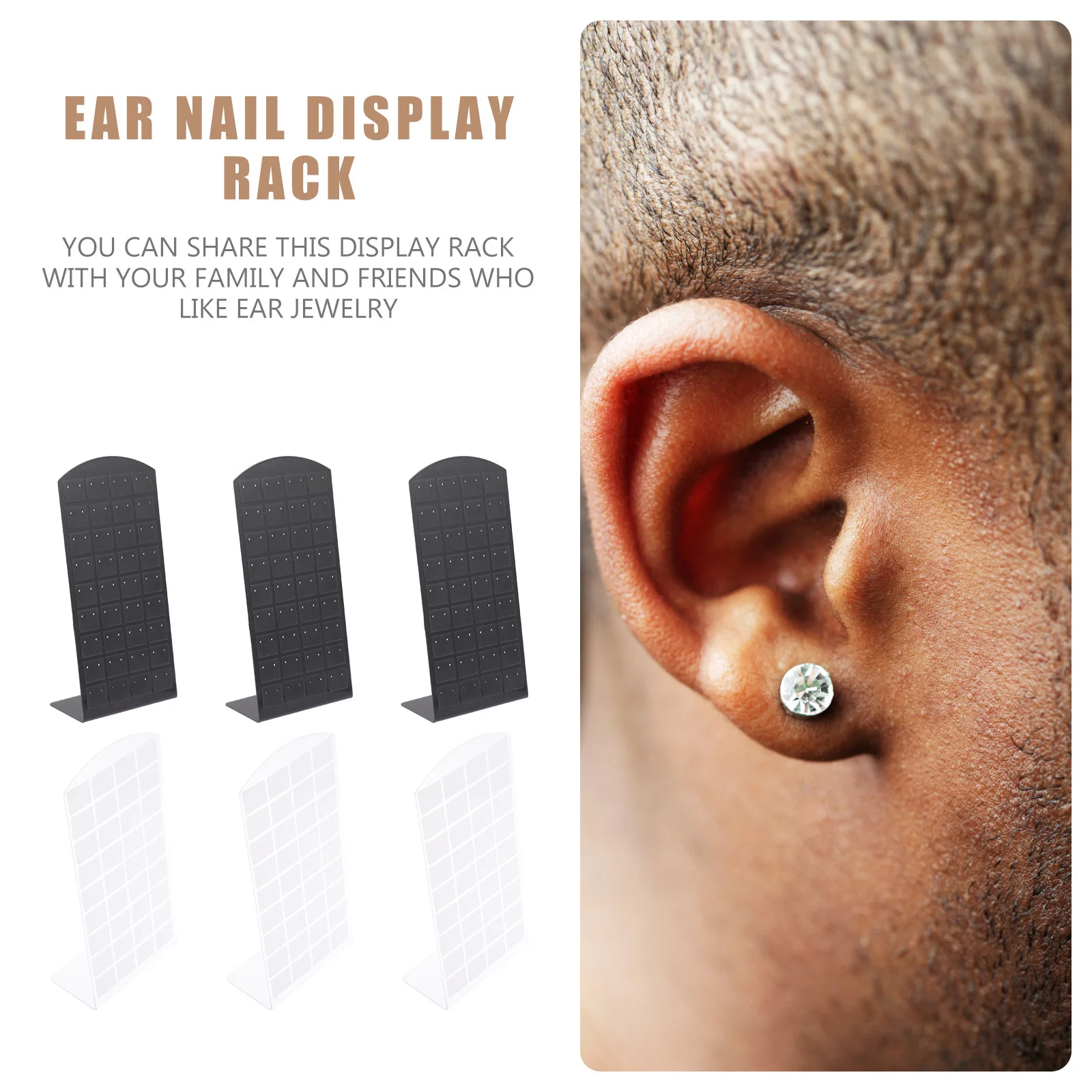 

6Pcs Earring Display Holder Acrylic L-Shaped Organizer Desktop Jewelry Stand Storage Rack Earring Holder Earrings Storage Rack