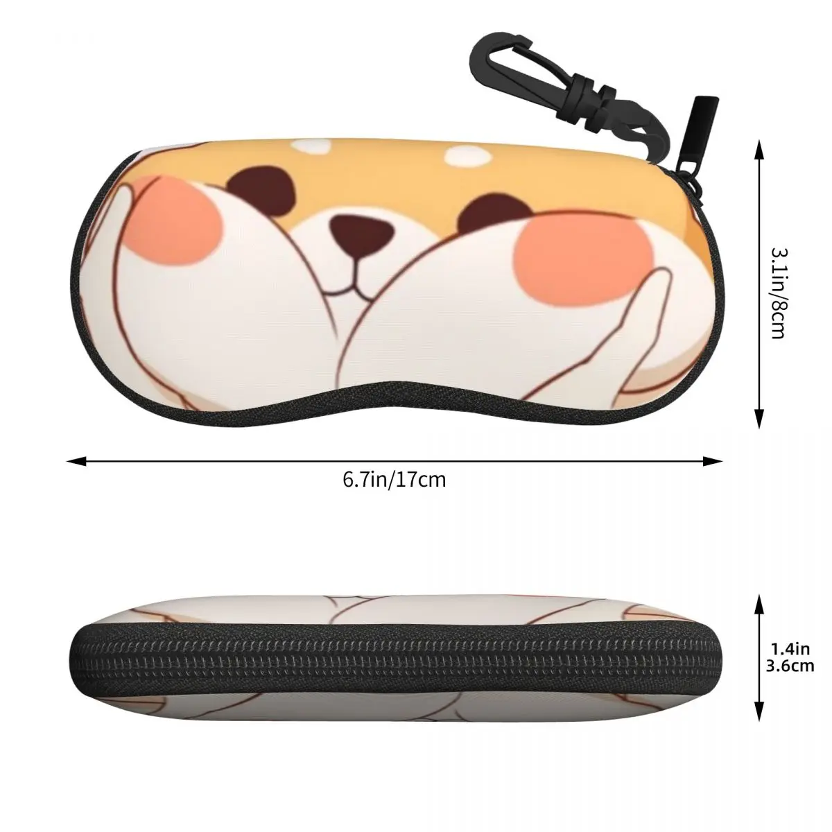 かわいい柴犬シェルメガネケース保護サングラスボックス女性男性ソフト眼鏡バッグポーチ