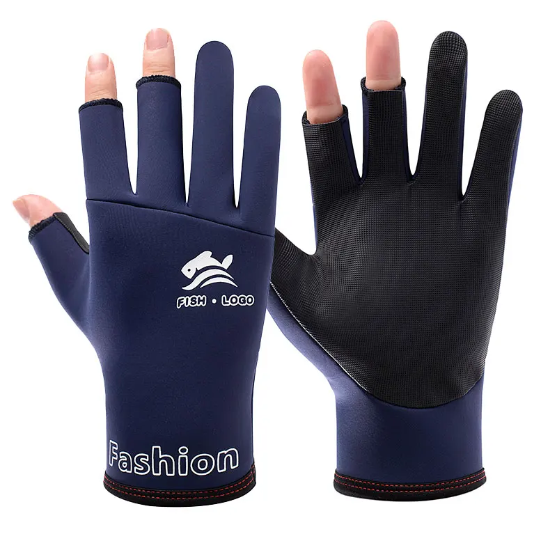 Neoprene Anti-Slip Fly Fishing Hunting Gloves Skidproof 3 Fingerless Gloves for Photography Motorcycling Shooting Cycling Hiking