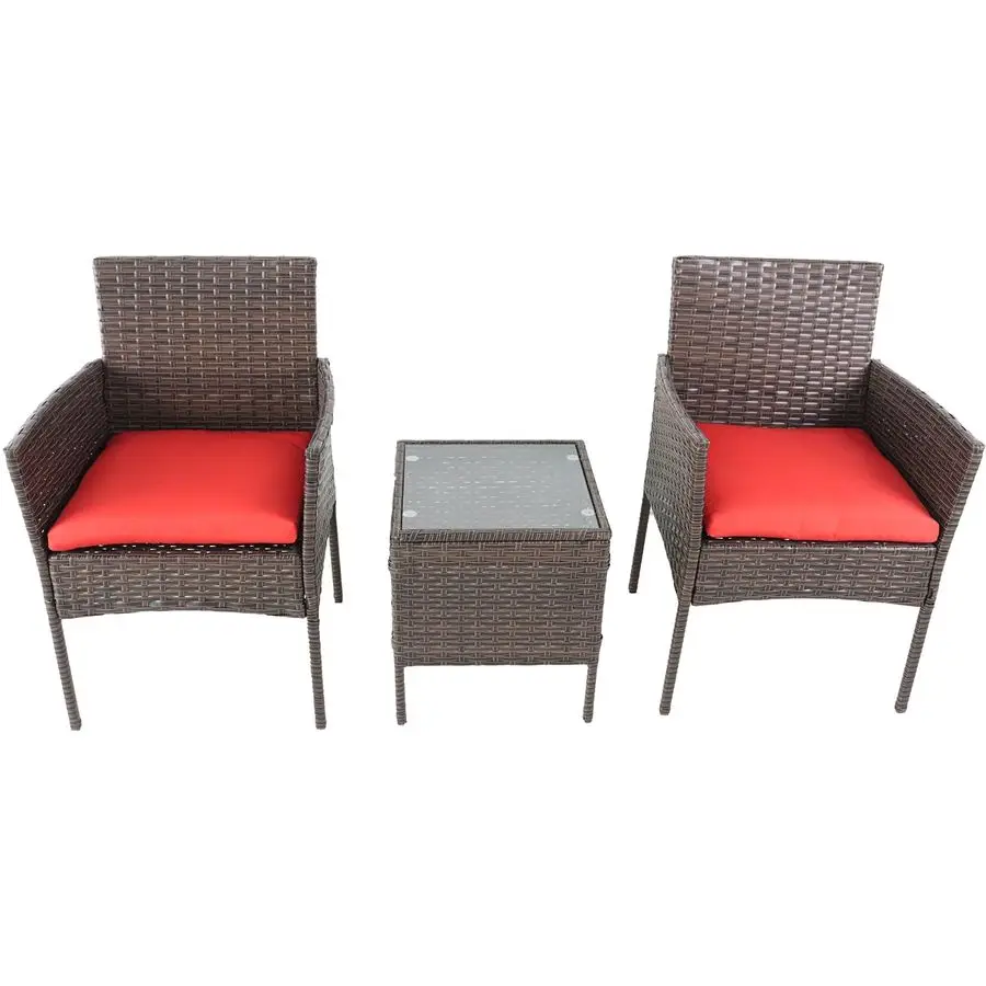 Pieces Patio Furniture Set, Outdoor Conversation Sets, Wicker Rattan Chairs for Garden Backyard Balcony Porch Poolside, Set wit