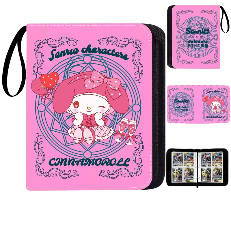 Kuromi My Melody Pochacco-colección de tarjetas de perro pudín, álbum de fotos, tarjetero con cremallera de hojas sueltas, regalo de moda para niños