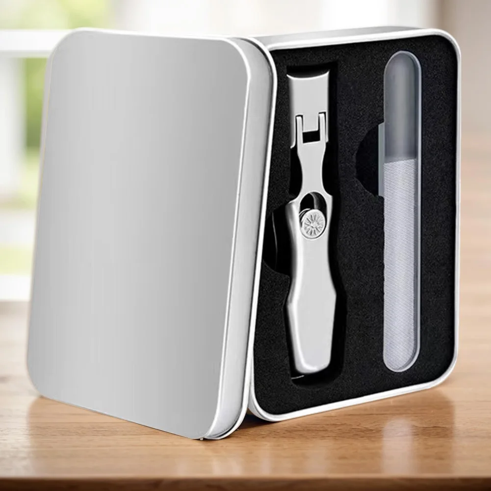 

Ultra Sharp Fingernail Cutter with Catcher File Anti Splash Fingernail Clippers Portable Toenail Scissors Tools for Thick Nails