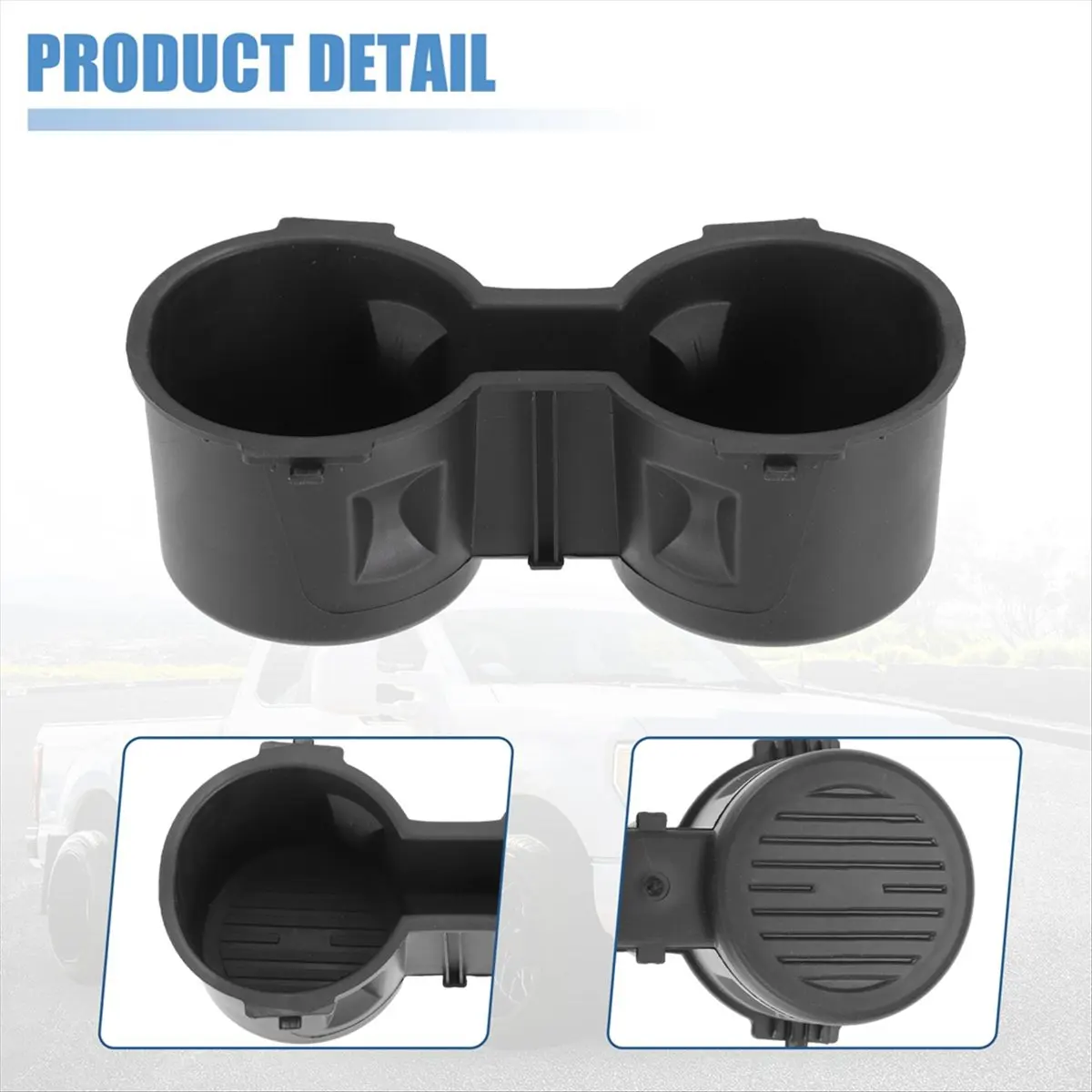NCSMT Center Console Cup Holder Inserts FL3Z-1513562-AD for Ford F150 2015-2017 F250 F350 Super Duty 2017-2019