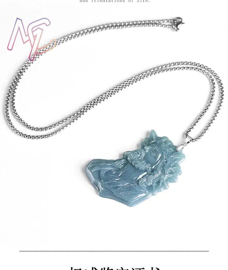 Myanmar Jadeite Priest Pendant Necklace Luxury Talismans 925 Silver Vintage Amulet Charm Fashion Real Jade Gifts for Women - view 5