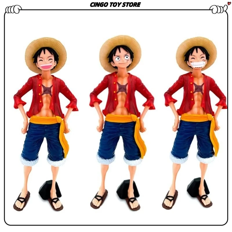 Animation One Piece Action Figure Smiley Luffy Statue Can Change Face Model Pvc Collection Desktop Decoration Toy Birthday Gifts