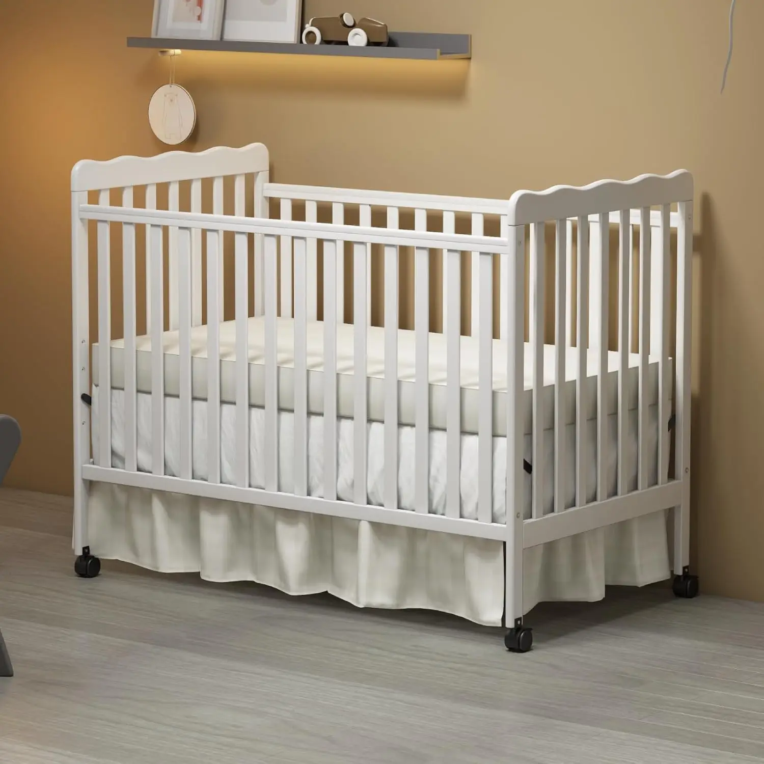 

Convertible Crib in White, Converts to Toddler Bed & Daybed, Fits Standard Full-Size Crib Mattress, Non-Toxic Finish