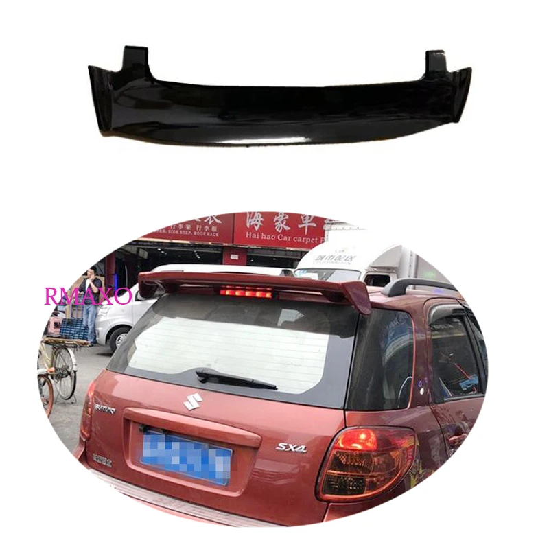 For SUZUKI SX4 Spoiler 2007-2017 SUZUKI SX4 Crossover ABS Material Car Rear Wing Primer Color Rear Spoiler