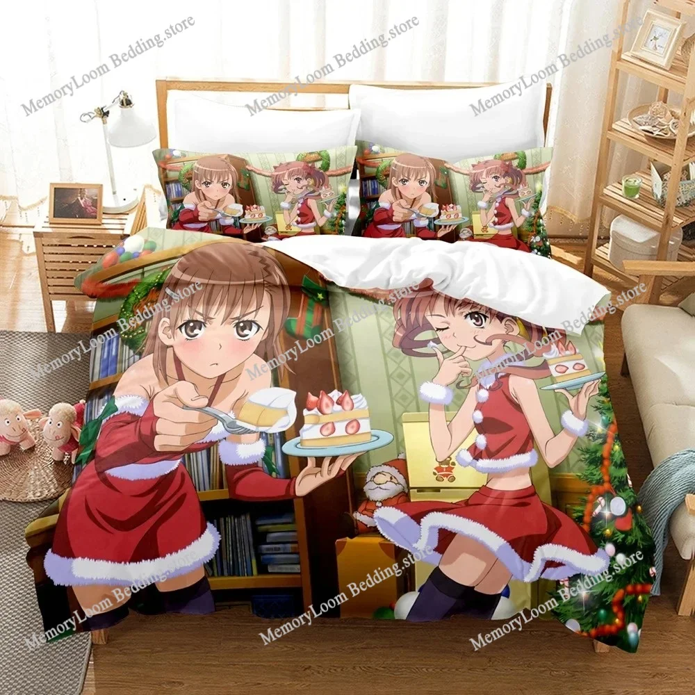 

Anime Certain Scientific Railgun Misaka Mikoto Bedding Set Boys Girls Twin Queen Size Duvet Cover Pillowcase Bed Kids Adult