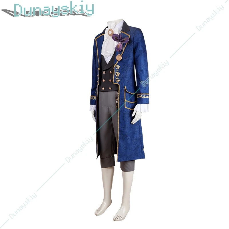 Alva Lorenz Gioco Cosplay Identity V Hermit Costume Cerimonia di laurea Signori Uniforme Parrucca Vestito Halloween Party Outfit per uomo