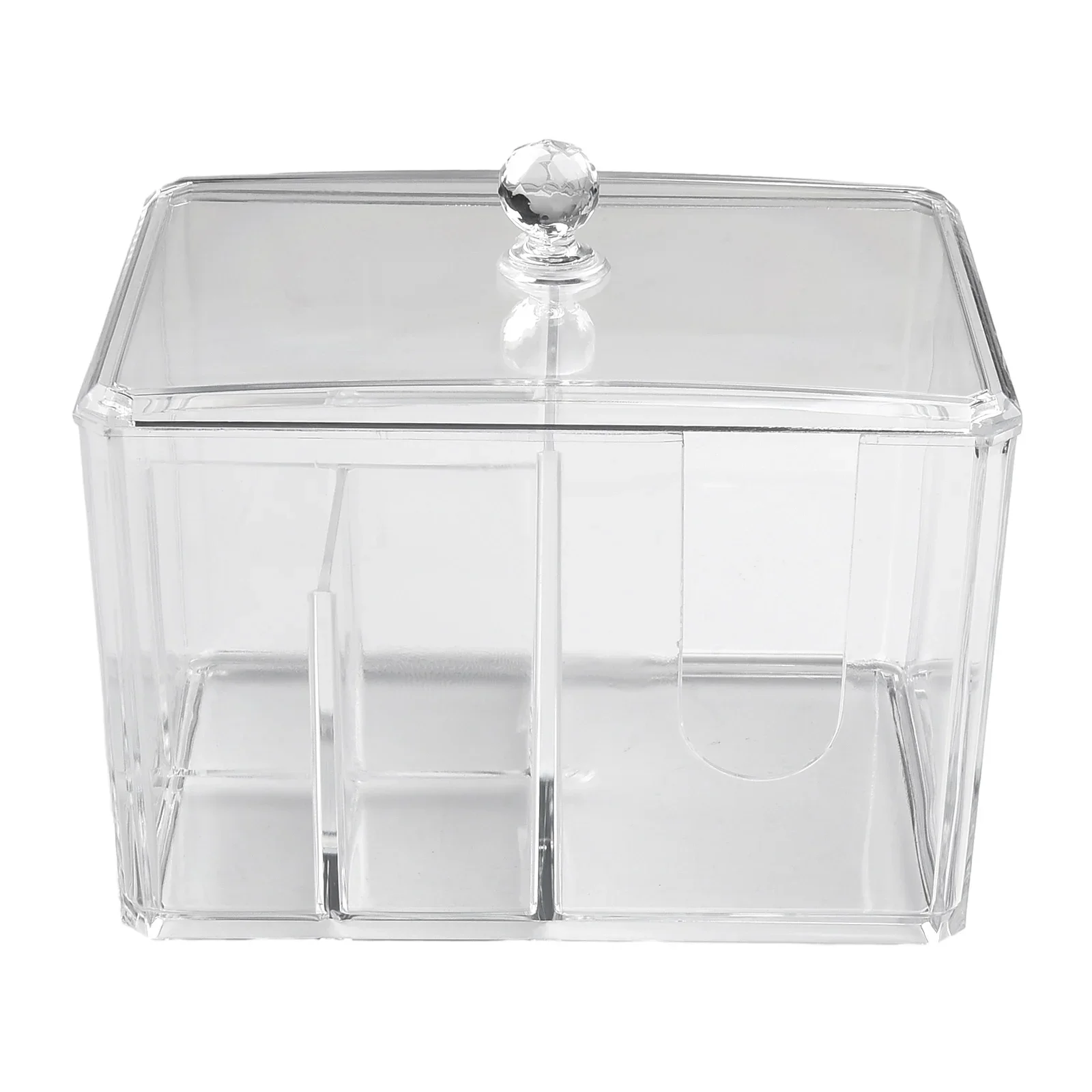 Add a Touch of Elegance Acrylic Cotton Swab Holder Stylish Design for Neat Storage and Easy Access to Your Makeup Tools