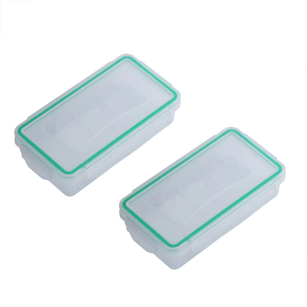 2 stuks harde, slijtvaste plastic behuizing, waterdichte 18650 batterijhouder, opbergdoos, duurzaam, schokbestendig, anti-val beschermhoes
