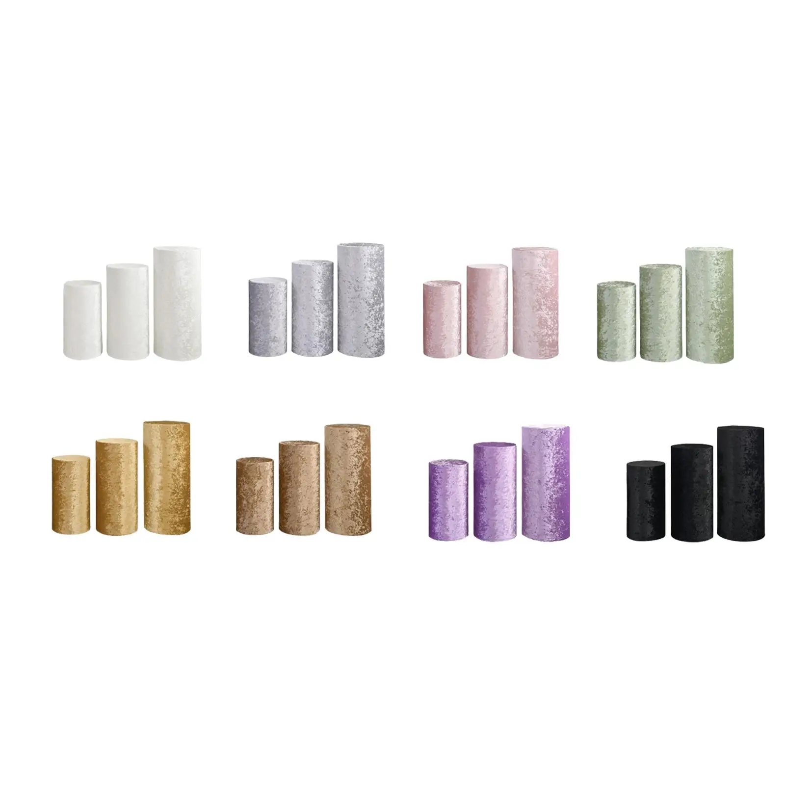 3 Pieces Cylinder Pedestal Stand Covers Cylinder Covers Tablecloth Party Favors