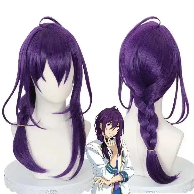 

1 purple single ponytail hair straight hair idol fantasy festival anime cosplay Rise night style wig