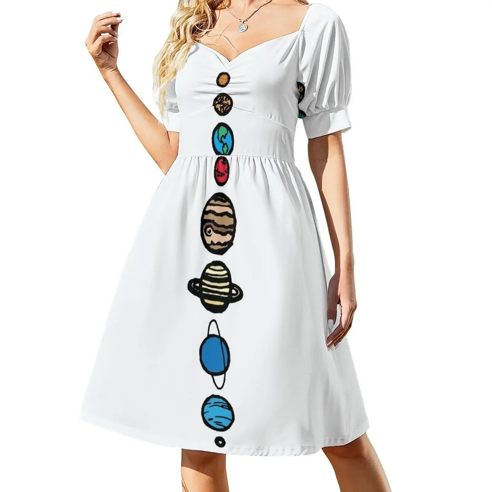 Planets Colour Sleeveless Dress summer dress daily beach dresses Dress