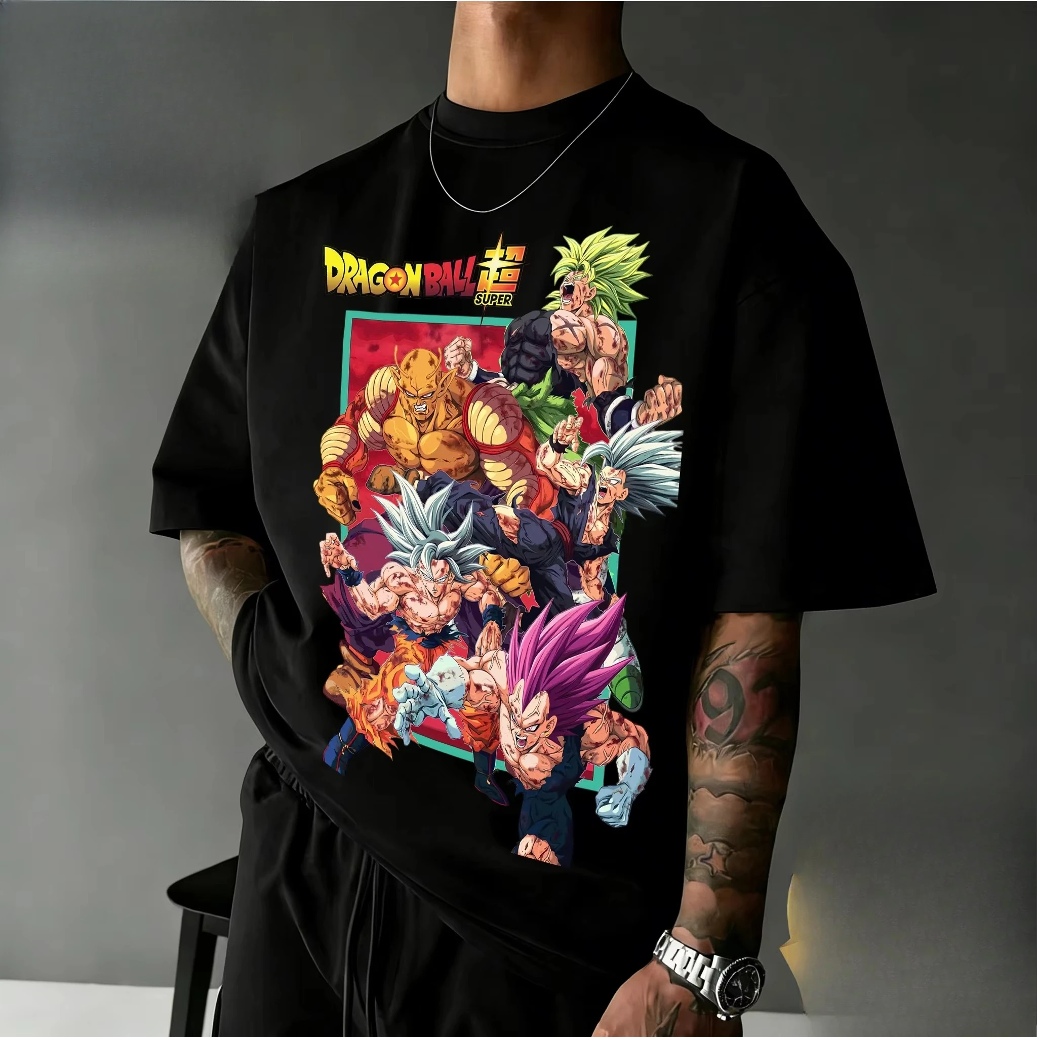 

2026 New Arrival Dragon Ball Super Oversized T-shirt | All Characters Retro Graphic Print Cotton Casual Y2k Tee for Family