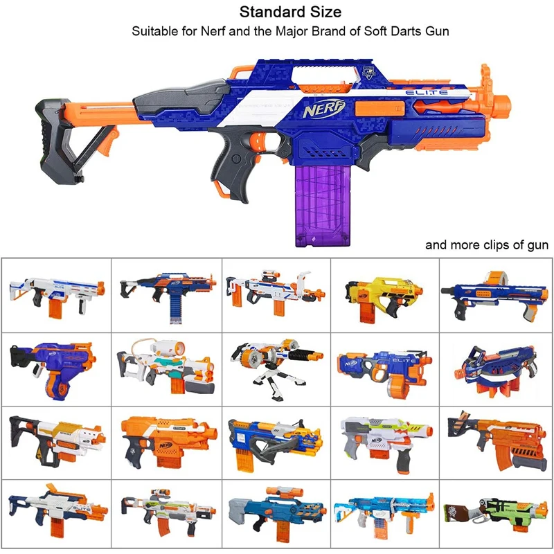 &3 قطع من مشابك الرصاص الناعمة المكونة من 12 سهام سريعة التحميل ومشابك مجلة لمسدس نبال لعبة Nerf (أرجواني)