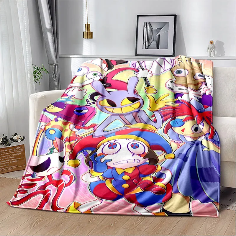 THE AMAZING DIGITAL CIRCUS Cartoon blanket Picnic blanket Warm Flannel blankets Home bed linings blankets for beds Birthday Gift