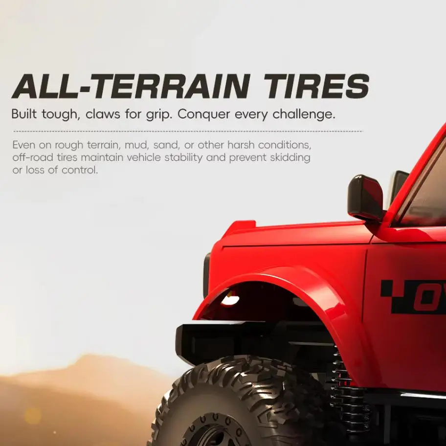 1:20 4WD Electric High Speed Remote Control Car 2.4G LED Lighting 45° Climbing All Terrain Off Road Remote Control Truck Model