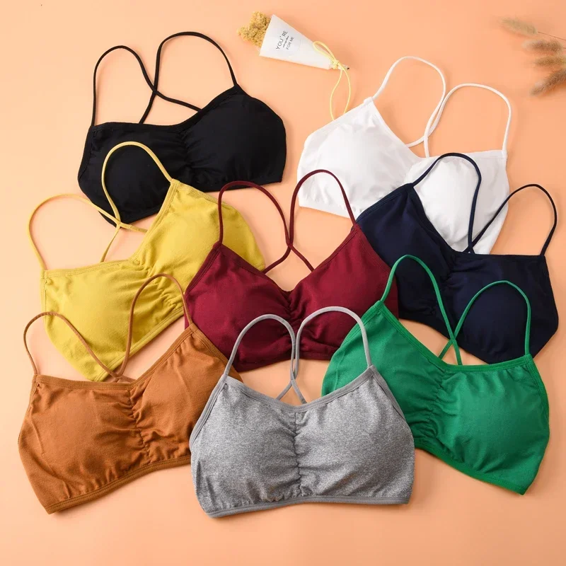Damski krótki top damski zakrętka tubki bezszwowa bielizna krótki biustonosz Backless Intimates seksowna bielizna sportowe usztywniane biustonosze