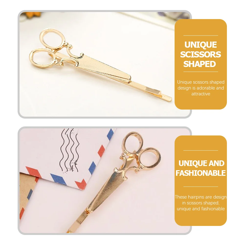 

12Pcs Scissors Shaped Barrettes Girls Hairpin Cute Hair Clip Accessories for Bath Makeup Washing Face Ideal Gift for Holidays