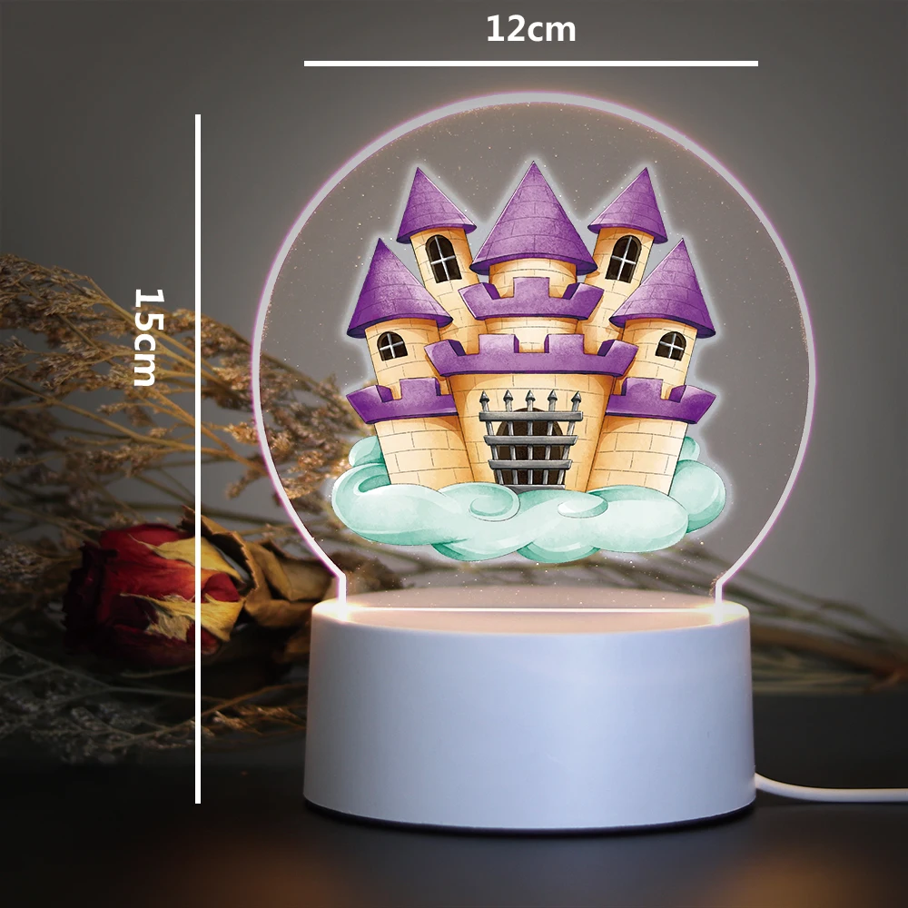 Princess Castle Led Night Light Children Bedroom Decor 3D Lamp For Bedroom Decor Light Christmas Gifts Led Night Light