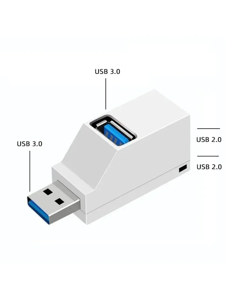 USB 3.0 HUB Adapter Extender Splitter Box 3 Ports High Speed for PC Laptop MacBook Phone High Speed Data Transfer USB Splitter