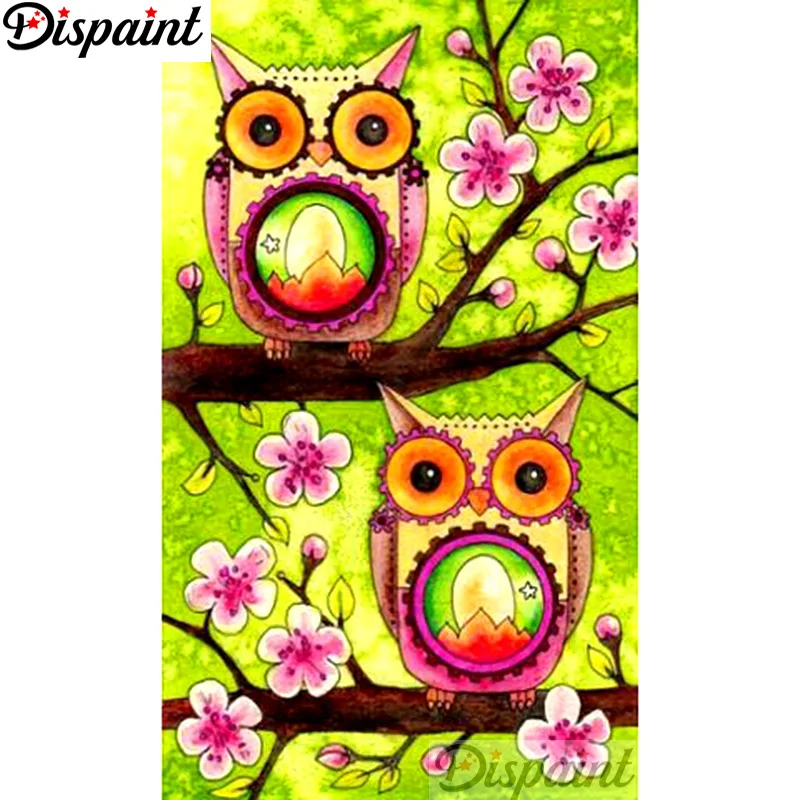 

Dispaint Full Square/Round Drill 5D DIY Diamond Painting "Flower owl" Embroidery Cross Stitch 3D Home Decor A12564