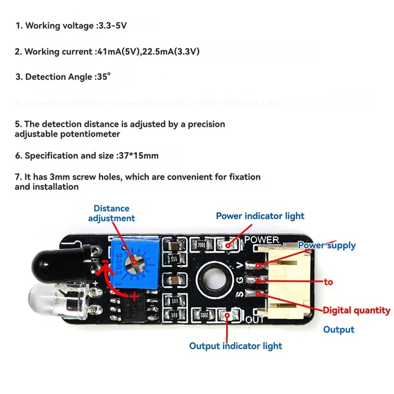 M18K-IR Modul Sensor Penghindaran Rintangan Inframerah DIY Sensor Penghindar Rintangan Robot Mobil Sakelar Fotolistrik Reflektif