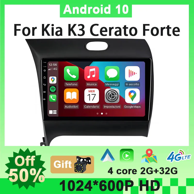 

New Style Android 10 Car Multimedia Radio For Kia Cerato 3 K3 Forte 2013 2014 2015 2016 2017 2018 GPS Navi Screen DVD Player Car