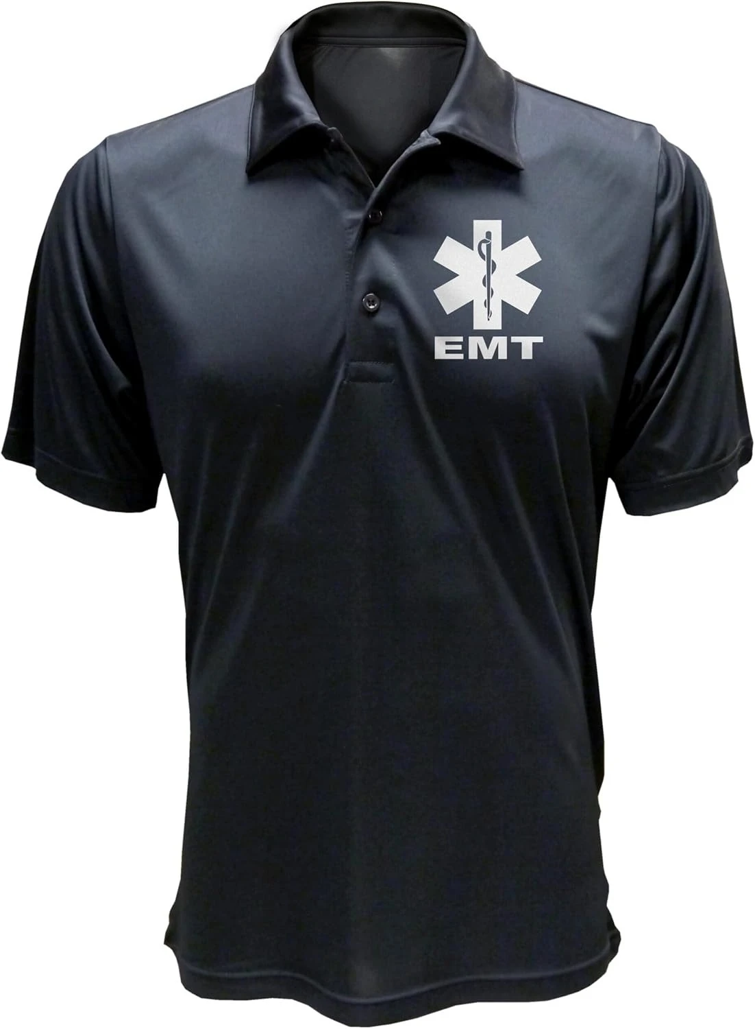 EMT Performmance Polo with Reflective Design on Left Chest and Back, Moisture Wicking Technology