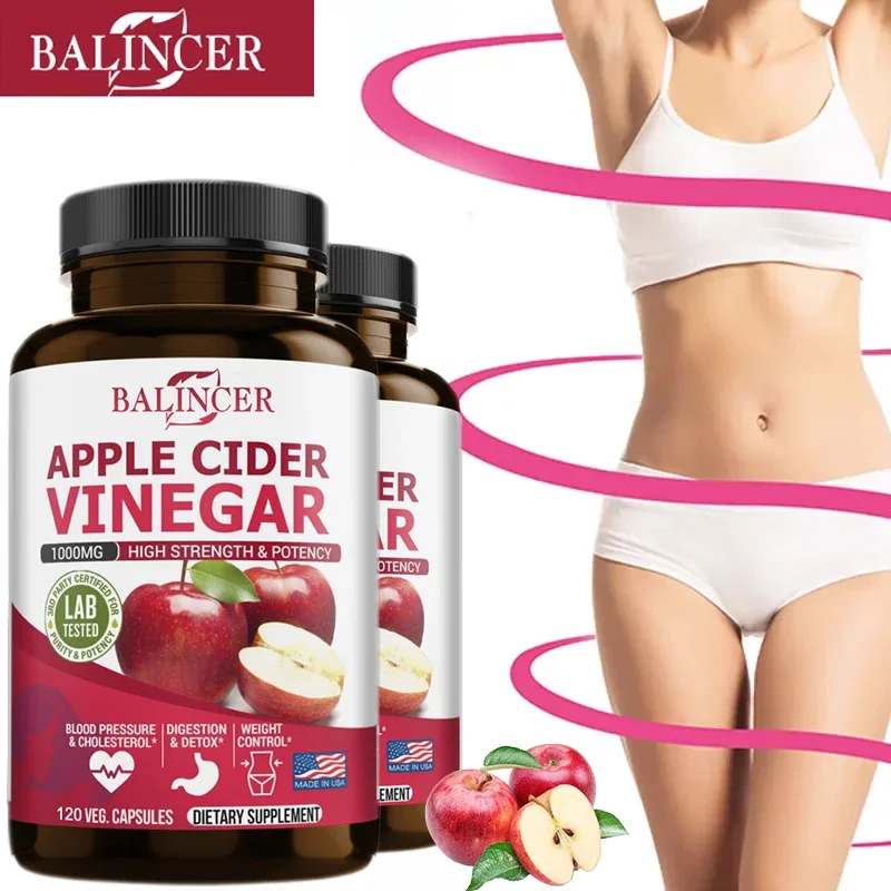 Apple Cider Vinegar Capsules Max 1000mg Natural Raw Materials, Organic Apple Cider Vinegar, Digestive Detox Probiotic Supplement