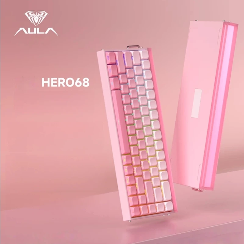 

Aula Hero68he Universal Mechanical Gaming Keyboard High Performance Magnetic Axis Wired Connection RGB Lighting for Esports FPS
