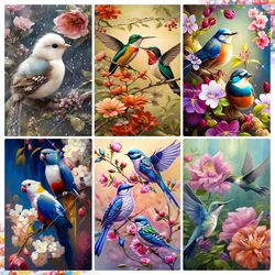 Pittura diamante 5D fai da te 2024 novità uccello sull'albero kit trapano quadrato completo natura fiore colibrì mosaico ricamo regali d'arte