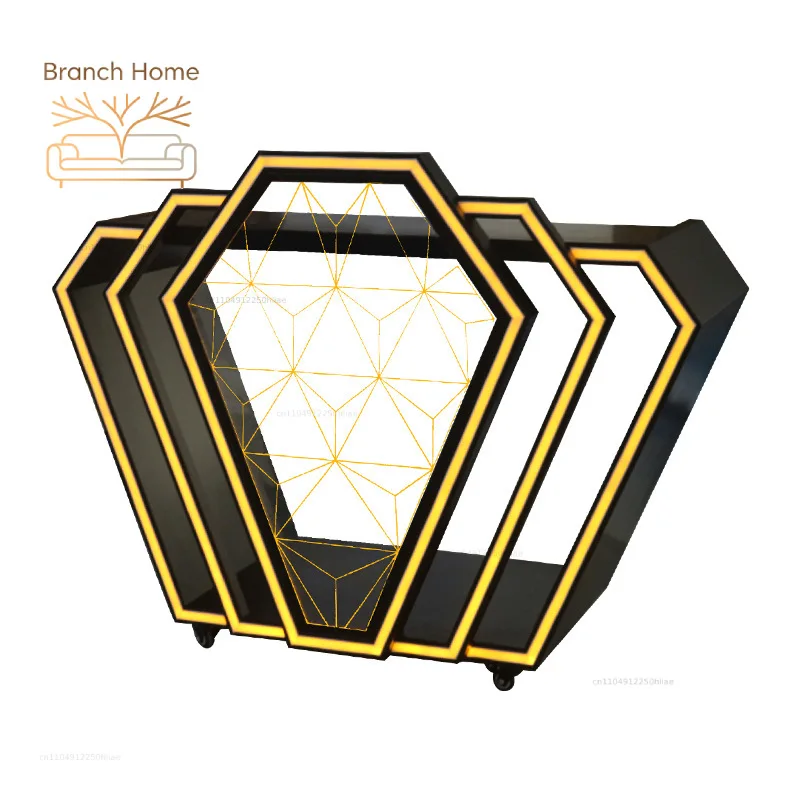 New bar luminous DJ table KTV box DJing table nightclub mixer LED iron mobile luminous bar LOGO
