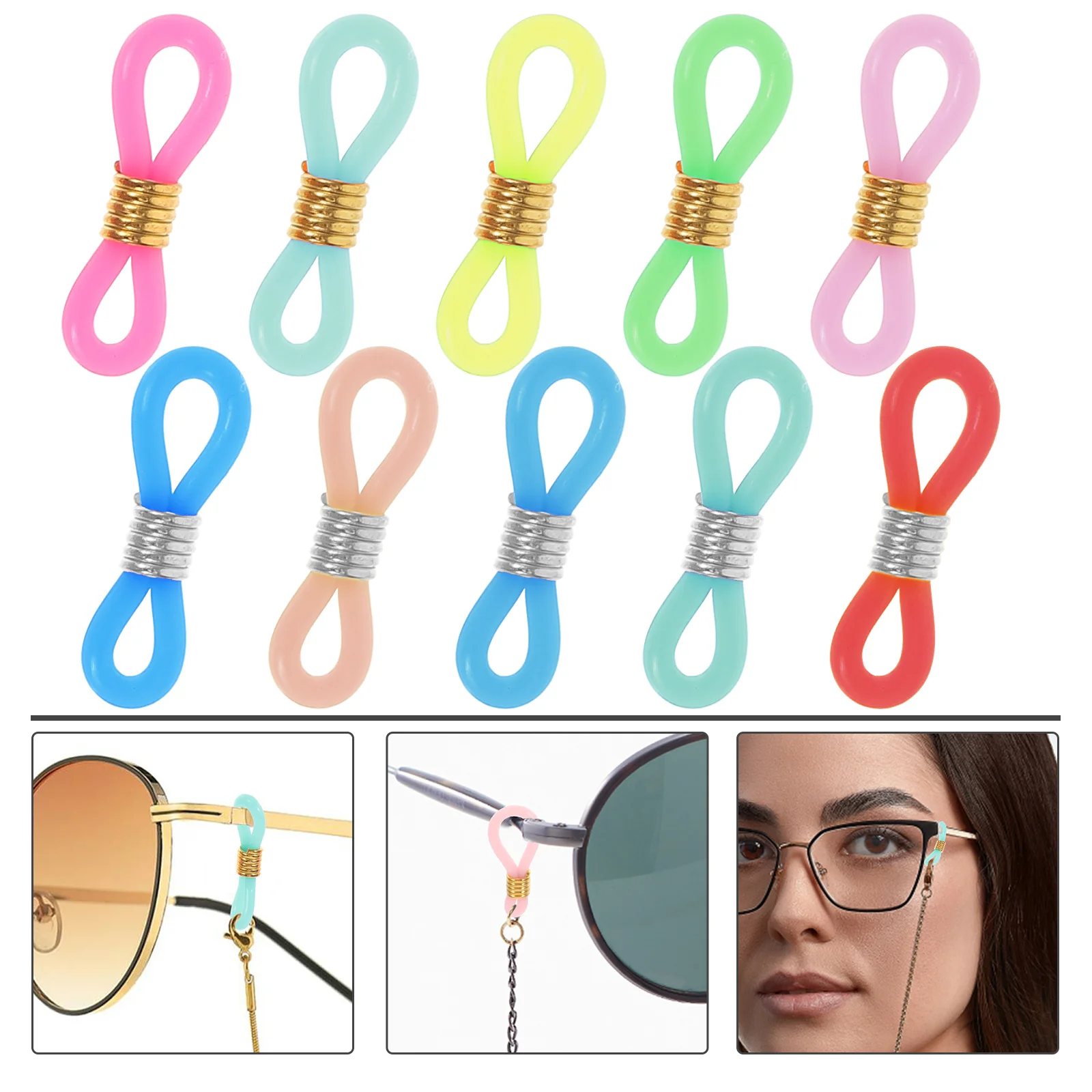 Glasses Chain Loop Buckle Ear Hook Anti-slip Sports Adjuster Pendant Handmade DIY Jewelry Accessories Material 40pcs Stand