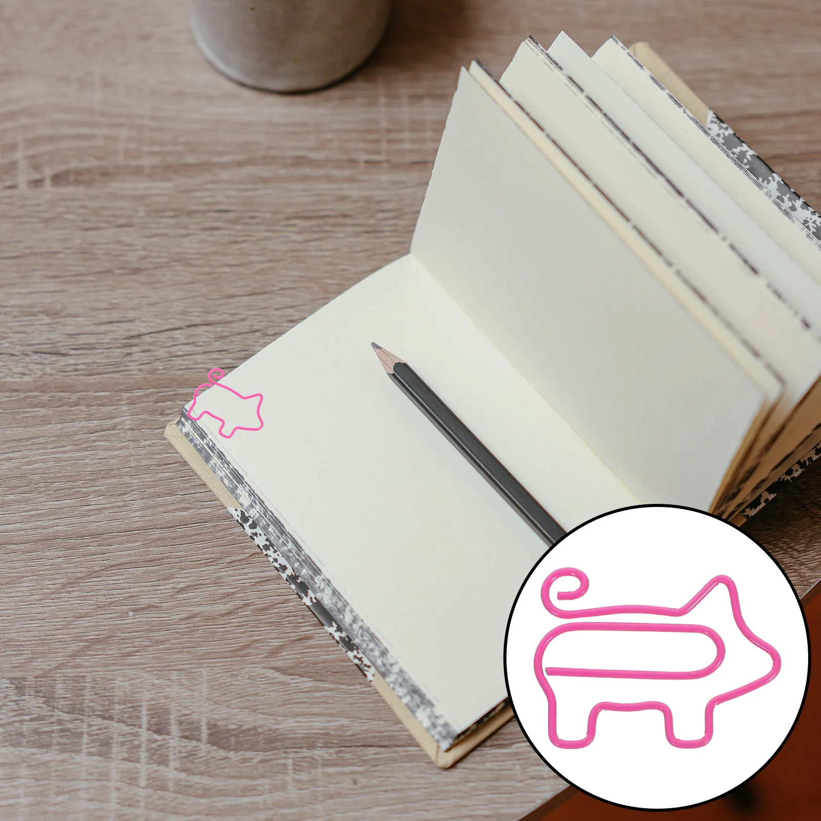 

100Pcs Pig Shaped Metal Clips Rust Resistant Document Organizer Pink Metal Paper Clips Office Paper Clip