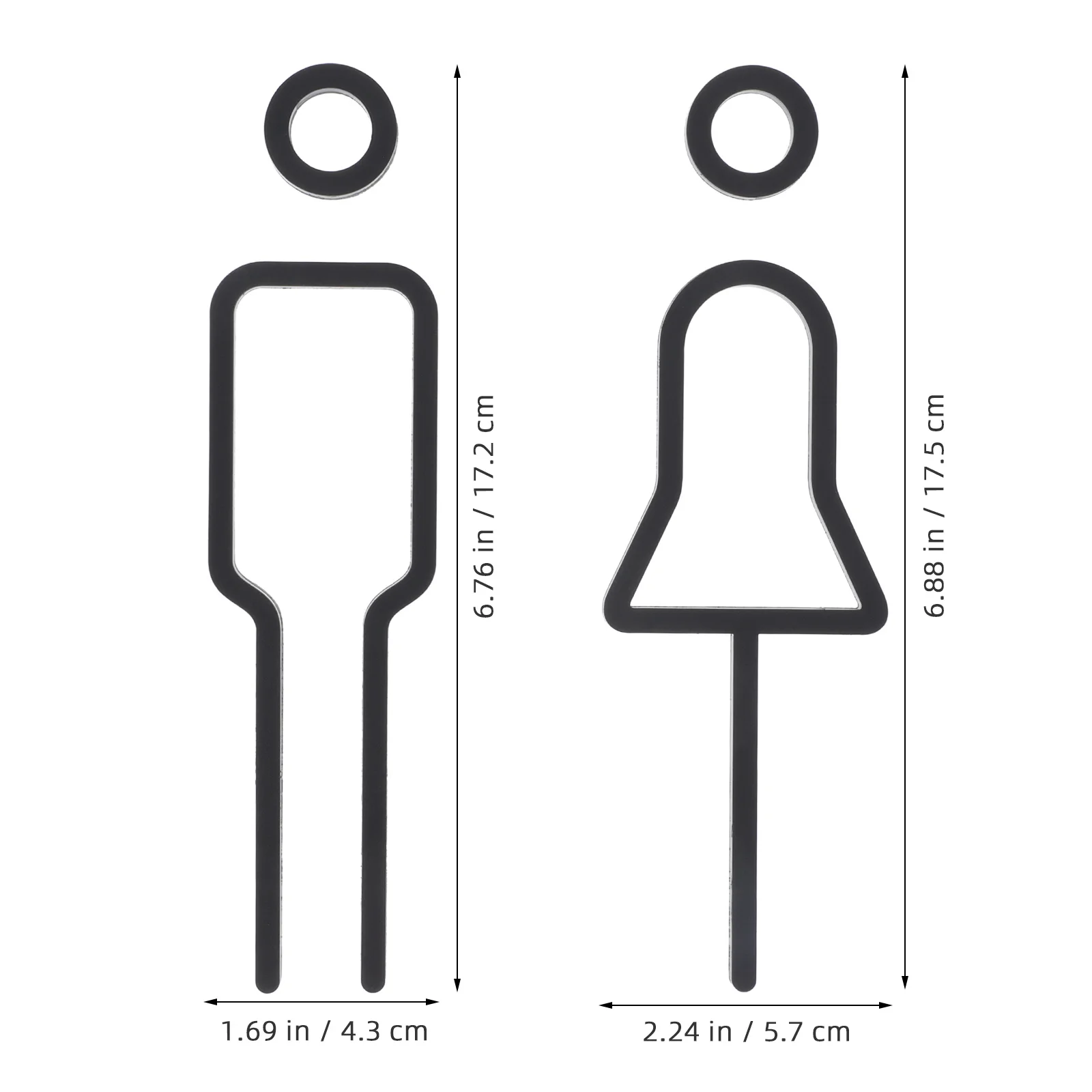 1Set Finish Wc Tür Rahmen Dekoration 3D Toilette Zeichen Männlich Weiblich Badezimmer Zeichen Langlebig Wasserdicht