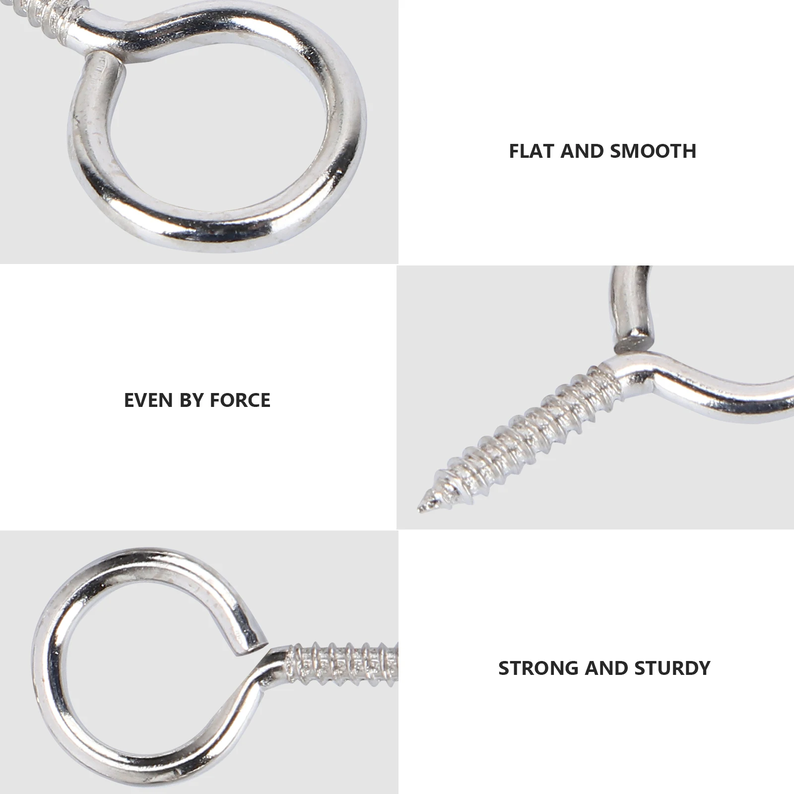 

36pcs 26mm Threaded Hook Light Hook Self-tapping Hook Sheep Eye Socket Hook Rings Sheep Eye Screws (Silver)