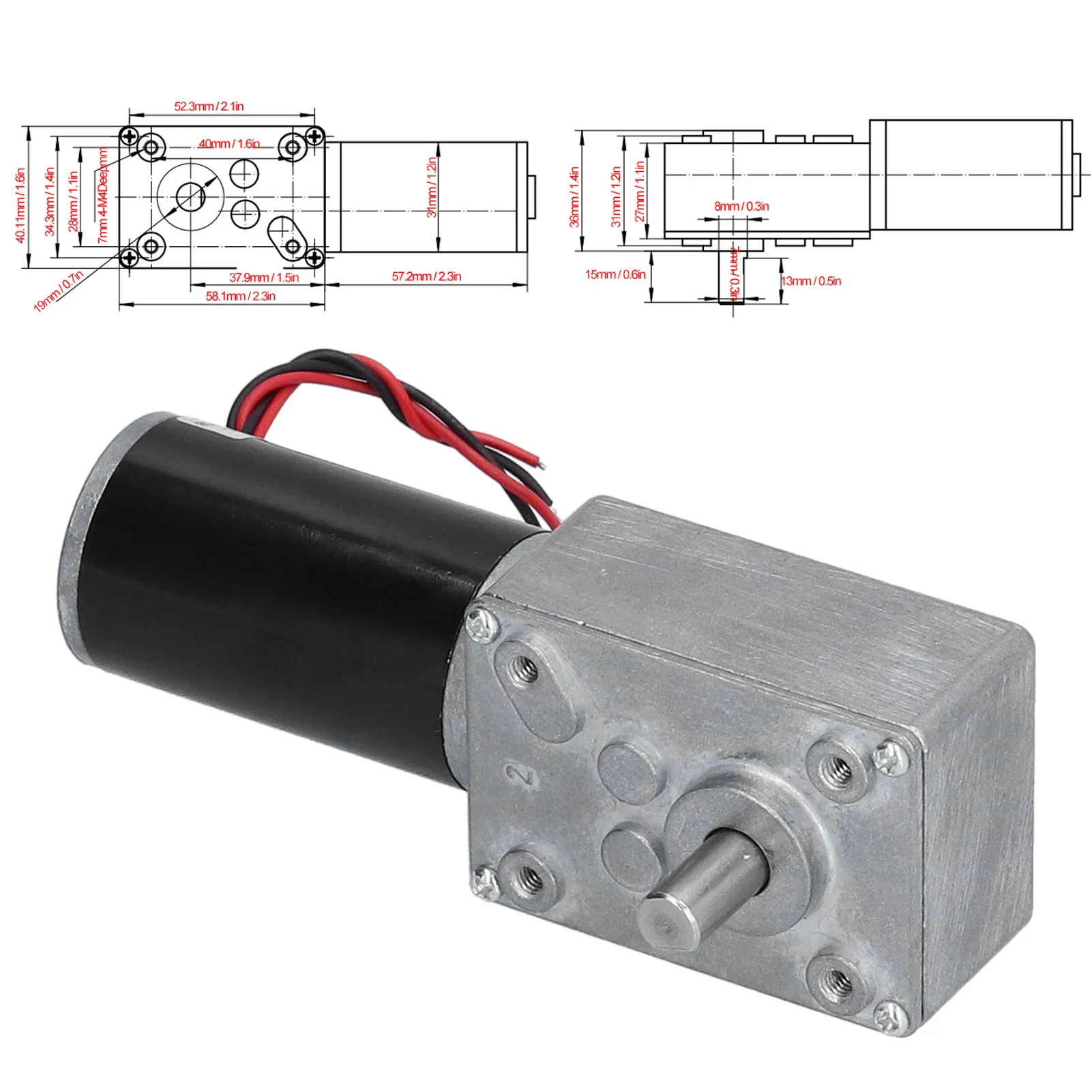 عكسها موتور تروس الذاتي قفل المحرك دودة موتور تروس الذاتي قفل التوربينات الكهربائية يموت يلقي آلة تخفيض الألومنيوم 12 فولت #6