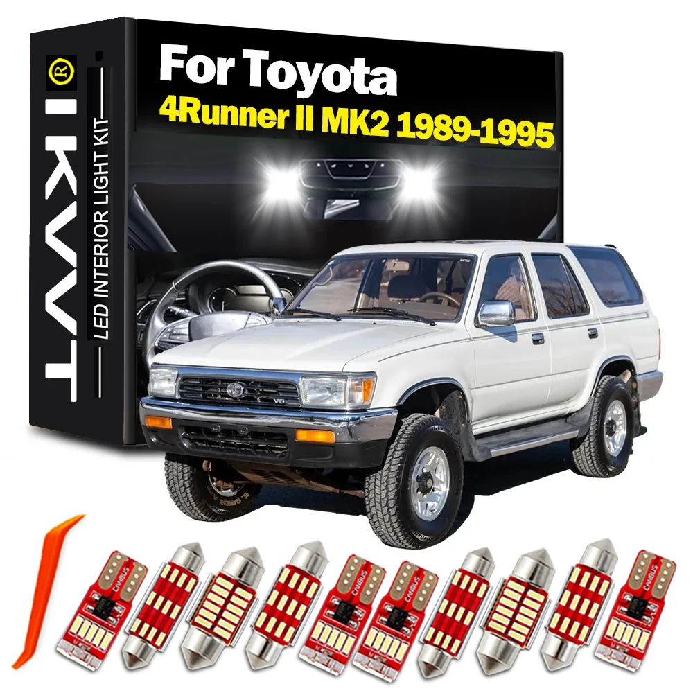 IKVVT 9Pcs Led Bulbs Canbus For Toyota 4Runner II MK2 1989- 1992 1993 1994 1995 Interior Map Dome Light Kit Car Accessories