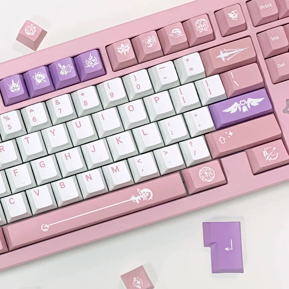 Imagem -03 - Original Personalizado Pbt Keycap Arijah Animação Keycap Cereja Perfil Tintura Subbed Iso Digite 2u 2.25u 2.75u 3u 6.25u Barra de Espaço