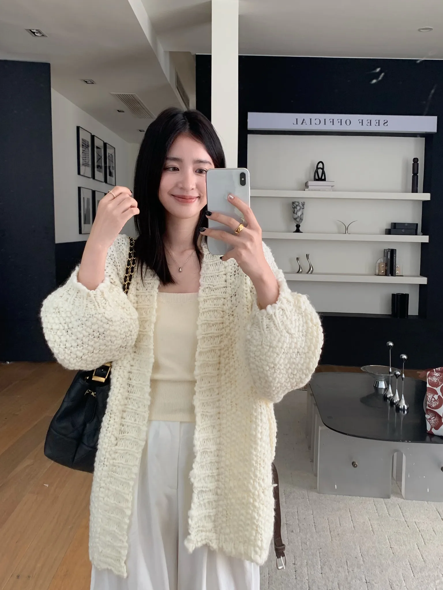 

Удобный свободный вязаный кардиган с V-образным вырезом, женский повседневный длинный кардиган, модный, лёгкий, B258075